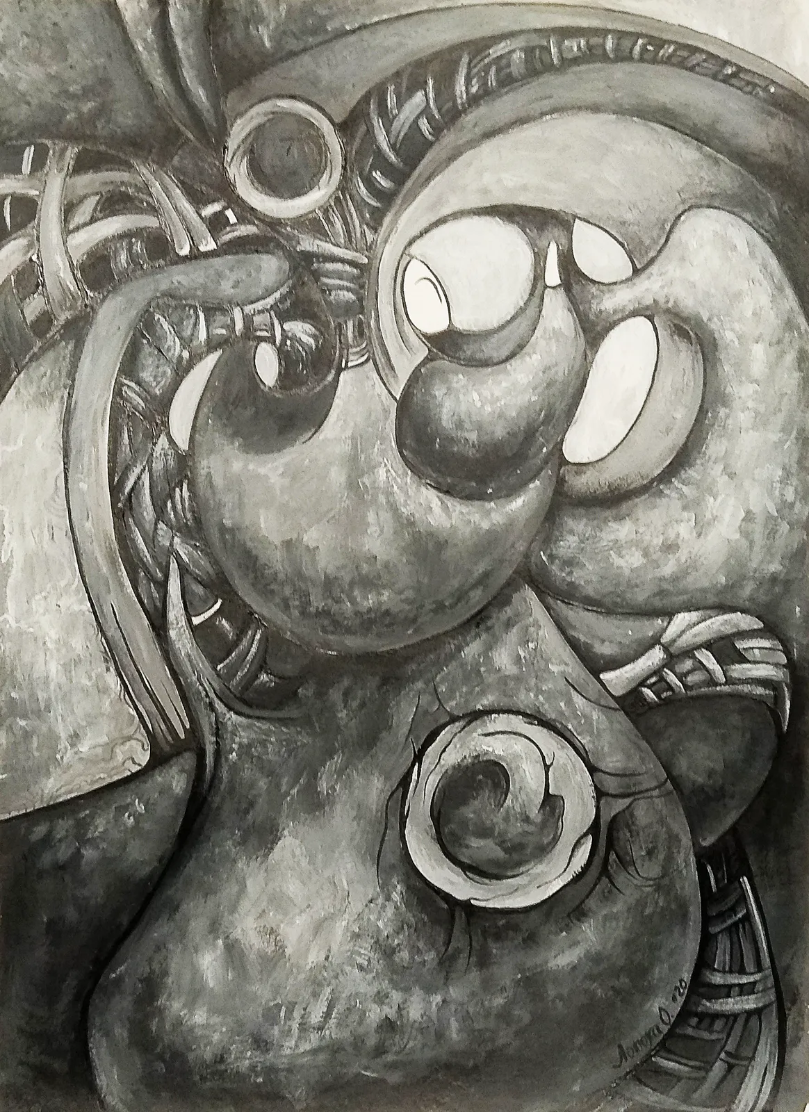 Image of Aunt by Oksana Lopokha, size: А4, Graphics medium, from Ukraine, part of the "Figures" series, priced at $200