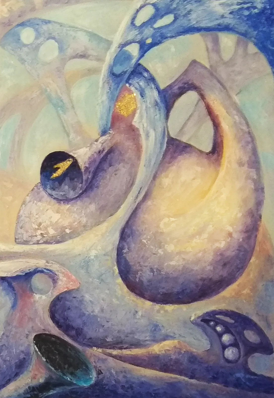 Image of Dream 3. Triptych by Oksana Lopokha, size: 40x60, made of Oil paints, Canvas on stretcher frame, Painting medium, from Ukraine, part of the "Figures" series, priced at $800 Photo 1 of 5.