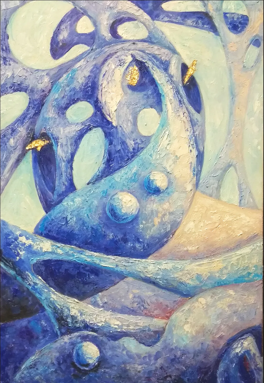 Image of Dream 1. Triptych by Oksana Lopokha, size: 40x60, made of Oil on canvas, Painting medium, part of the "Figures" series, priced at $800 Photo 1 of 4.