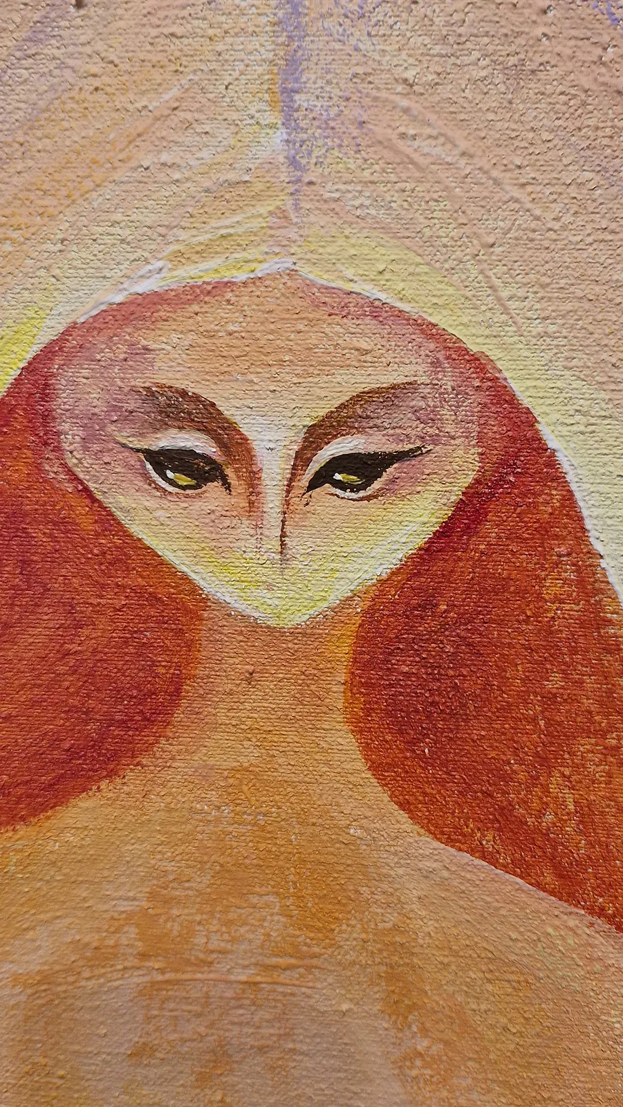 Image of Fire of the Soul by Oksana Lopokha, size: 162x51, made of Acrylic on canvas, Painting medium, from Ukraine, part of the The Myth of the Inner World series, priced at $1200 Photo 2 of 3.