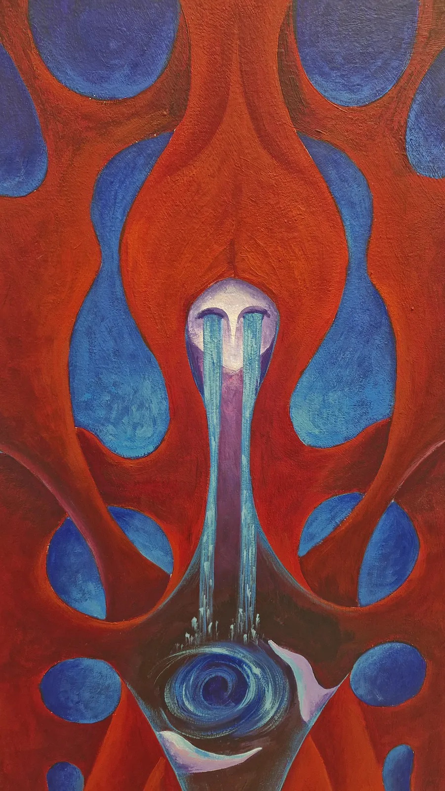 Image of Uncried Tears by Oksana Lopokha, size: 162x51, made of Acrylic on canvas, Painting medium, from Ukraine, part of the The Myth of the Inner World series, priced at $1200 Photo 2 of 3.