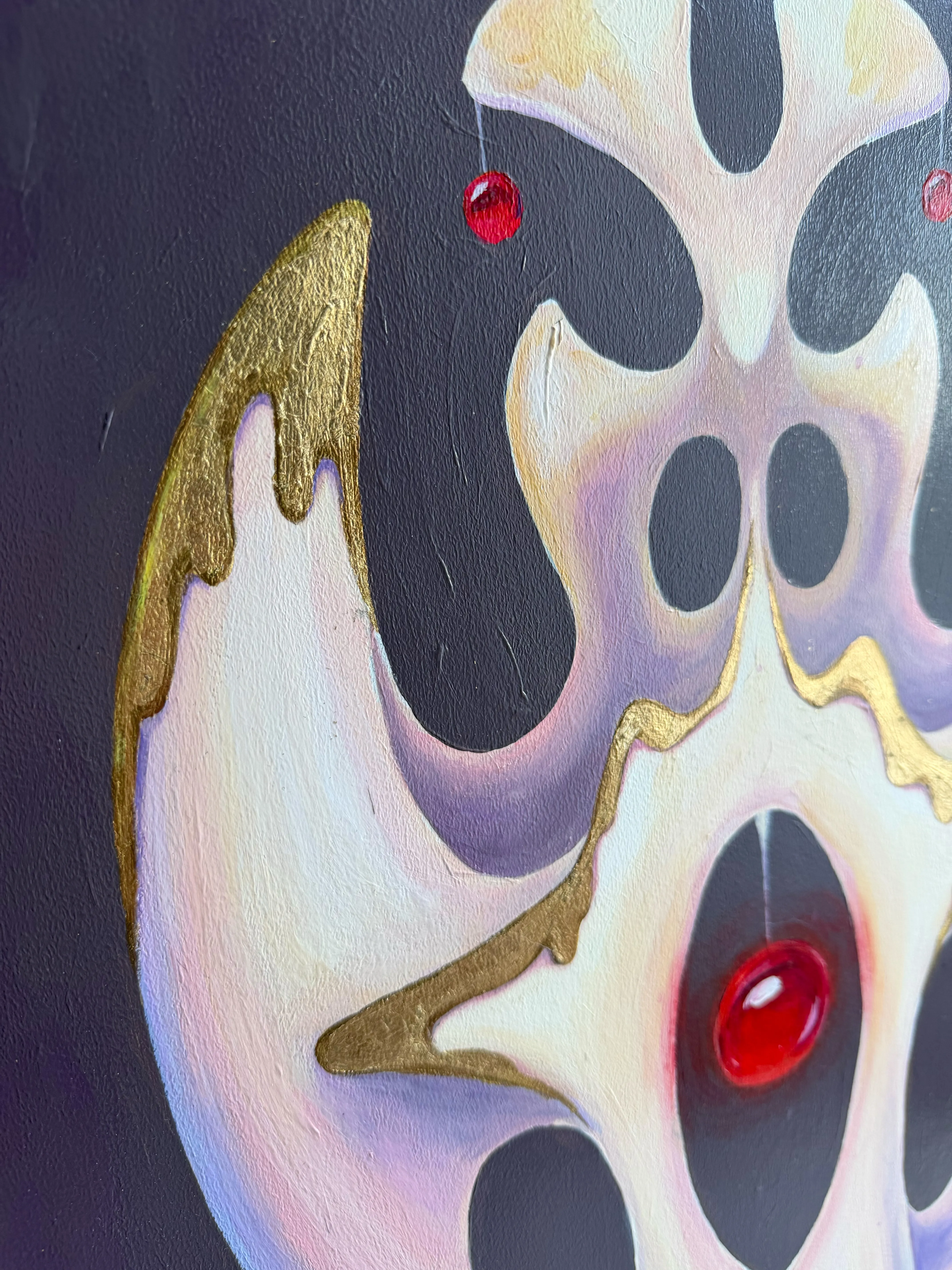 Image of Construction of Worship by Oksana Lopokha, size: 40x60, made of Acrylic, Painting medium, from Ukraine, part of the Порожні ідоли series, priced at $540 Photo 3 of 5.