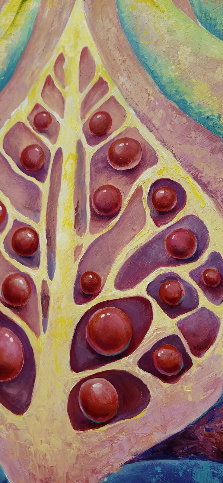 Image of Chirping by Oksana Lopokha, size: 74x100, made of Acrylic, Painting medium, from Ukraine, part of the "Figures" series, priced at $1100 Photo 4 of 5.