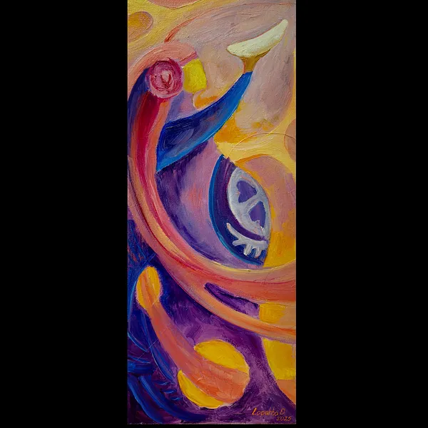 Image of Birth of Light by Oksana Lopokha, size: 50x20, made of Oil on canvas, Painting medium, from Ukraine, part of the "Figures" series, priced at $400