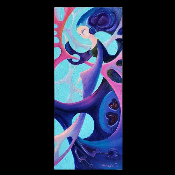 Image of Catching a Ray by Oksana Lopokha, size: 20x50cm, made of Oil, Painting medium, from Ukraine, part of the "Figures" series, priced at $400
