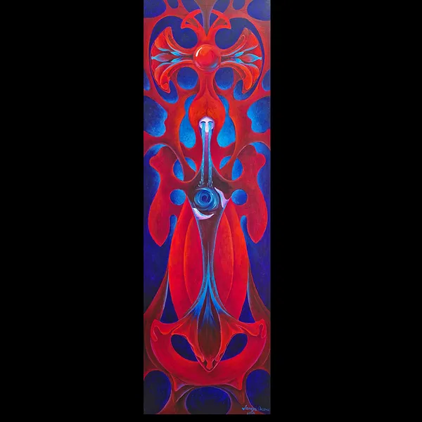 Image of Uncried Tears by Oksana Lopokha, size: 162x51, made of Acrylic on canvas, Painting medium, from Ukraine, part of the The Myth of the Inner World series, priced at $1200