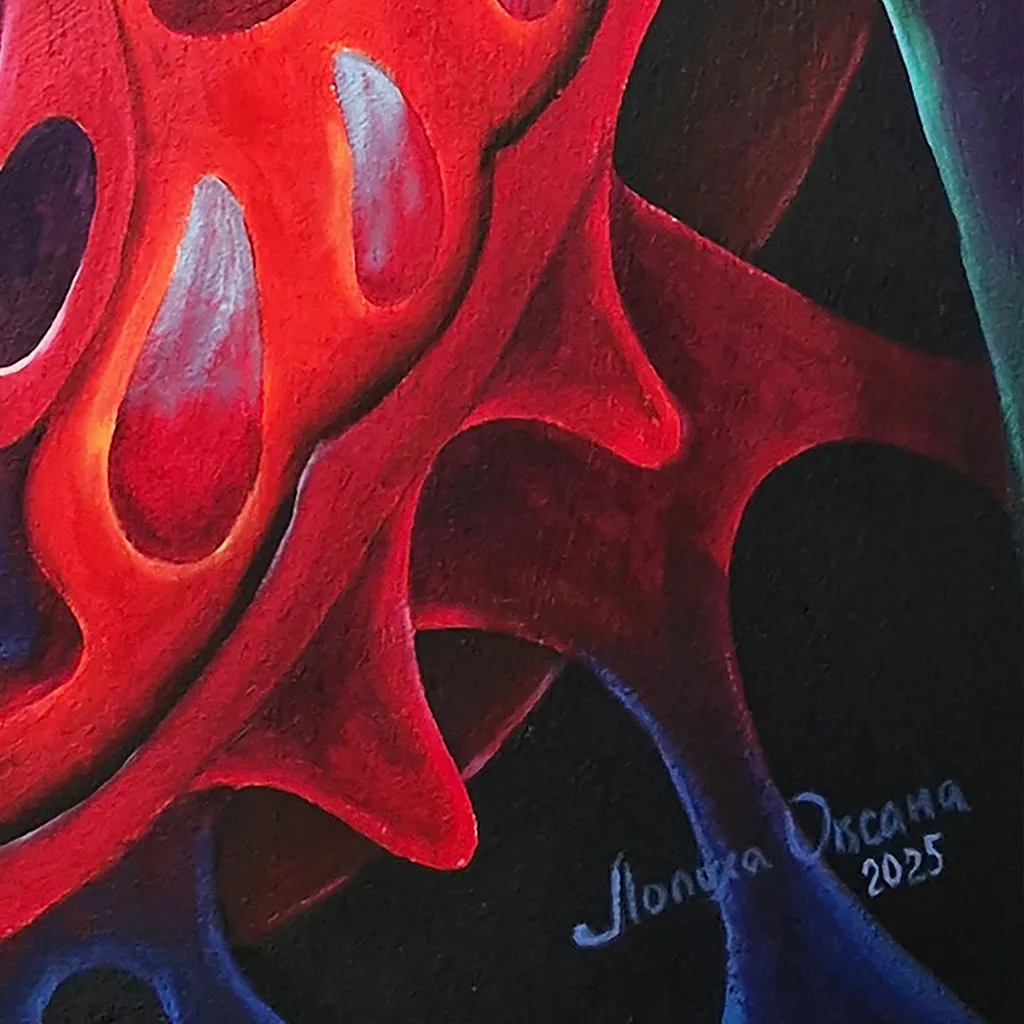 Image of Heart by Oksana Lopokha, size: 60x80, made of Acrylic, Painting medium, part of the "Figures" series, priced at $1000 Photo 2 of 6.