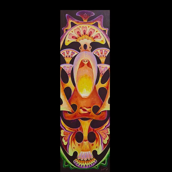 Image of Fire of the Soul by Oksana Lopokha, size: 162x51, made of Acrylic on canvas, Painting medium, from Ukraine, part of the The Myth of the Inner World series, priced at $1200