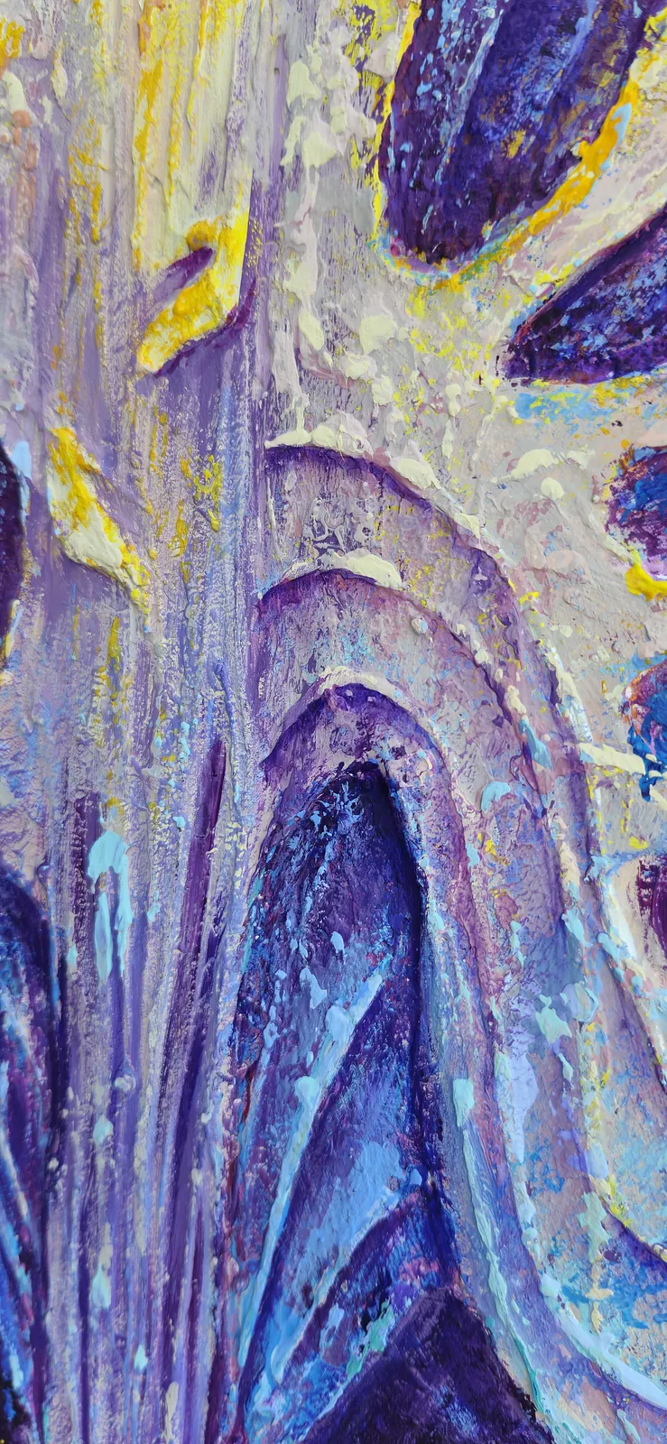 Image of Nadiia Lives by Oksana Lopokha, size: 25x50, made of Acrylic, texture paste, Painting medium, part of the "Figures" series, priced at $480 Photo 6 of 6.