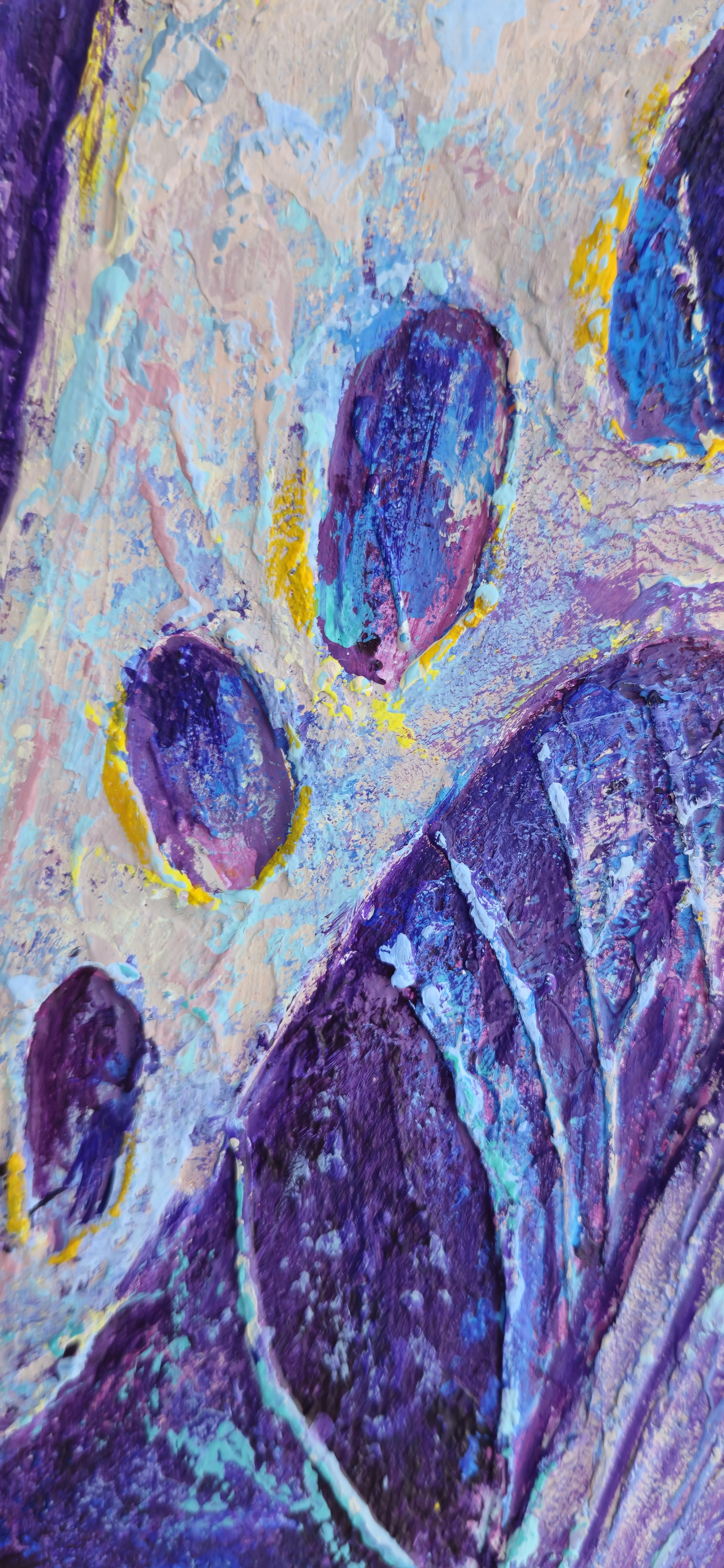 Image of Nadiia Lives by Oksana Lopokha, size: 25x50, made of Acrylic, texture paste, Painting medium, part of the "Figures" series, priced at $480 Photo 4 of 6.