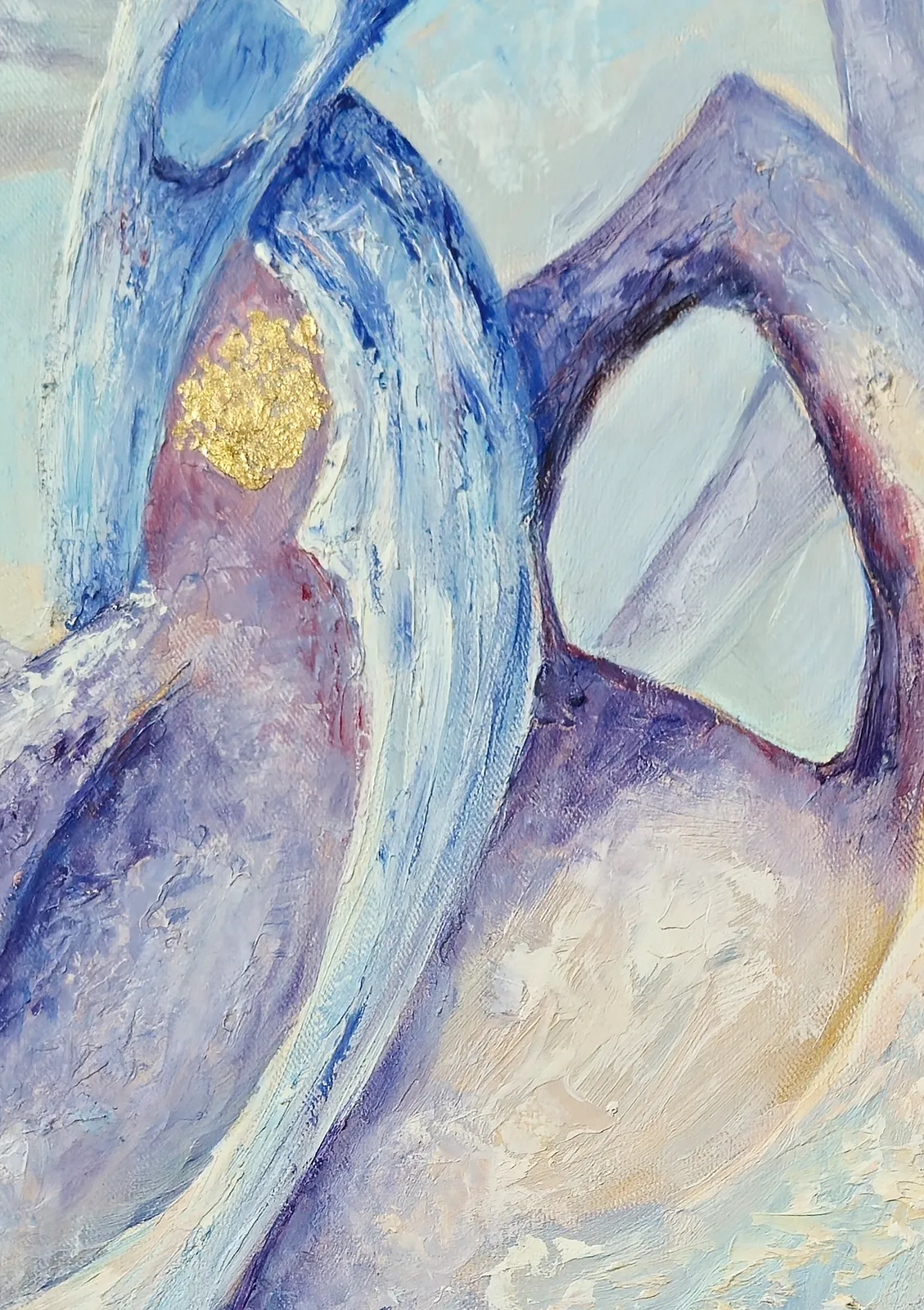 Image of Dream 3. Triptych by Oksana Lopokha, size: 40x60, made of Oil paints, Canvas on stretcher frame, Painting medium, from Ukraine, part of the "Figures" series, priced at $800 Photo 3 of 5.