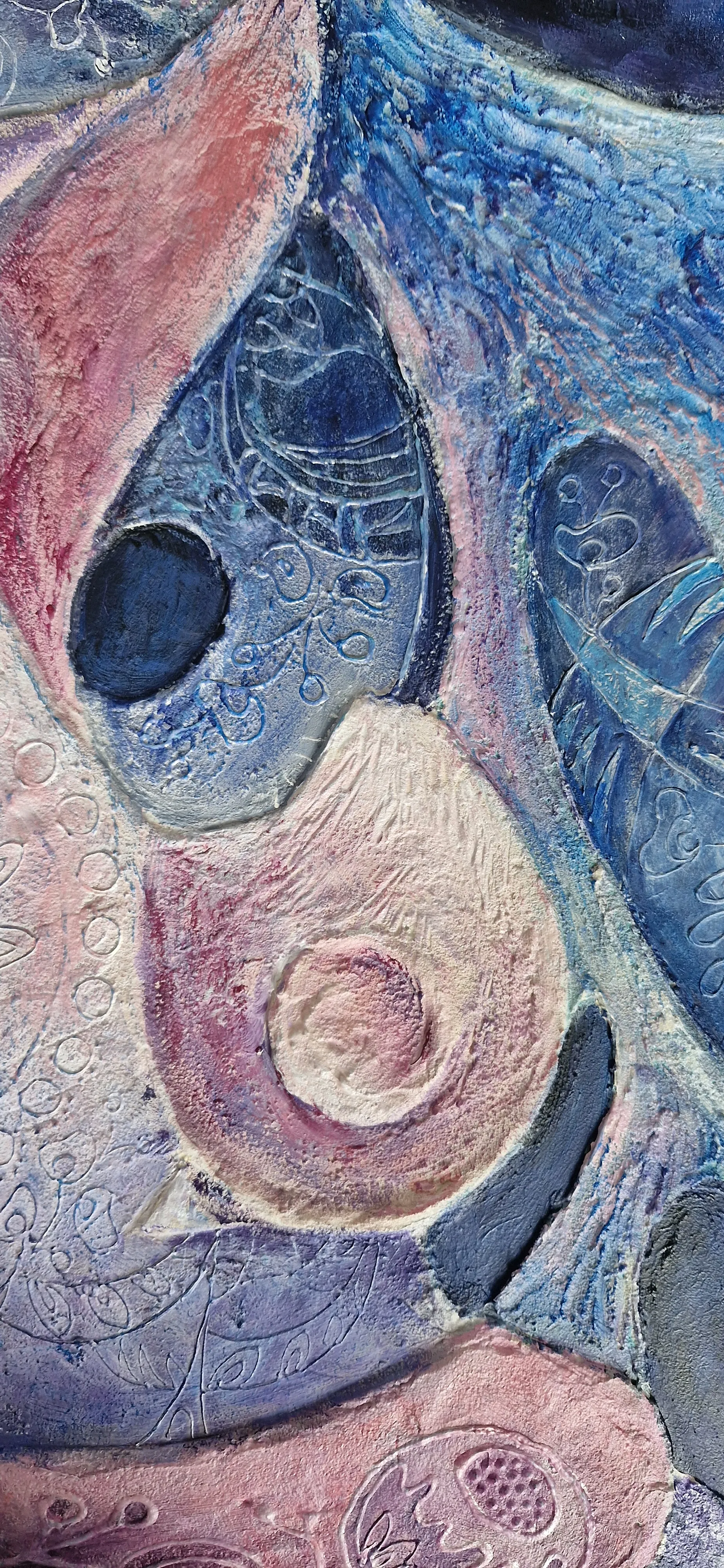 Image of Frosty Motifs by Oksana Lopokha, size: 40x50, made of Acrylic, contours - mixed media, Painting medium, from Ukraine, part of the "Figures" series, priced at $560 Photo 2 of 5.