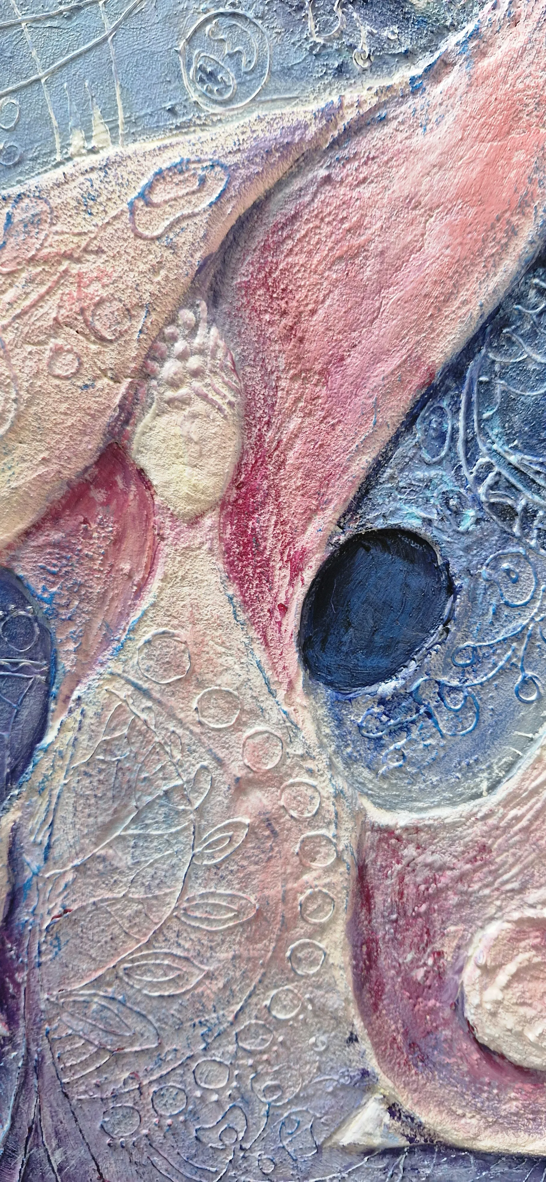 Image of Frosty Motifs by Oksana Lopokha, size: 40x50, made of Acrylic, contours - mixed media, Painting medium, from Ukraine, part of the "Figures" series, priced at $560 Photo 3 of 5.