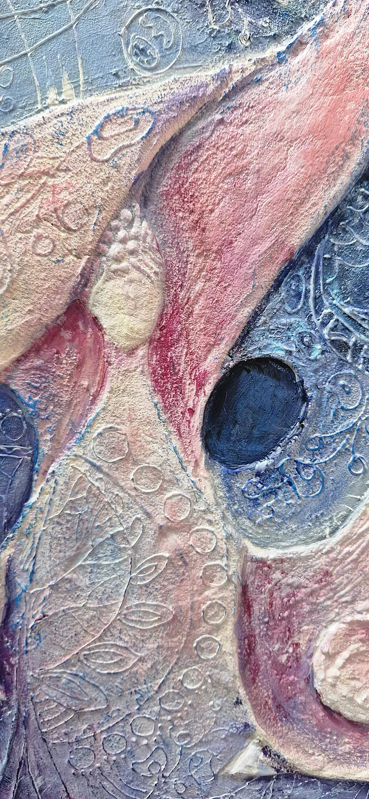 Image of Frosty Motifs by Oksana Lopokha, size: 40x50, made of Acrylic, contours - mixed media, Painting medium, from Ukraine, part of the "Figures" series, priced at $560 Photo 3 of 5.