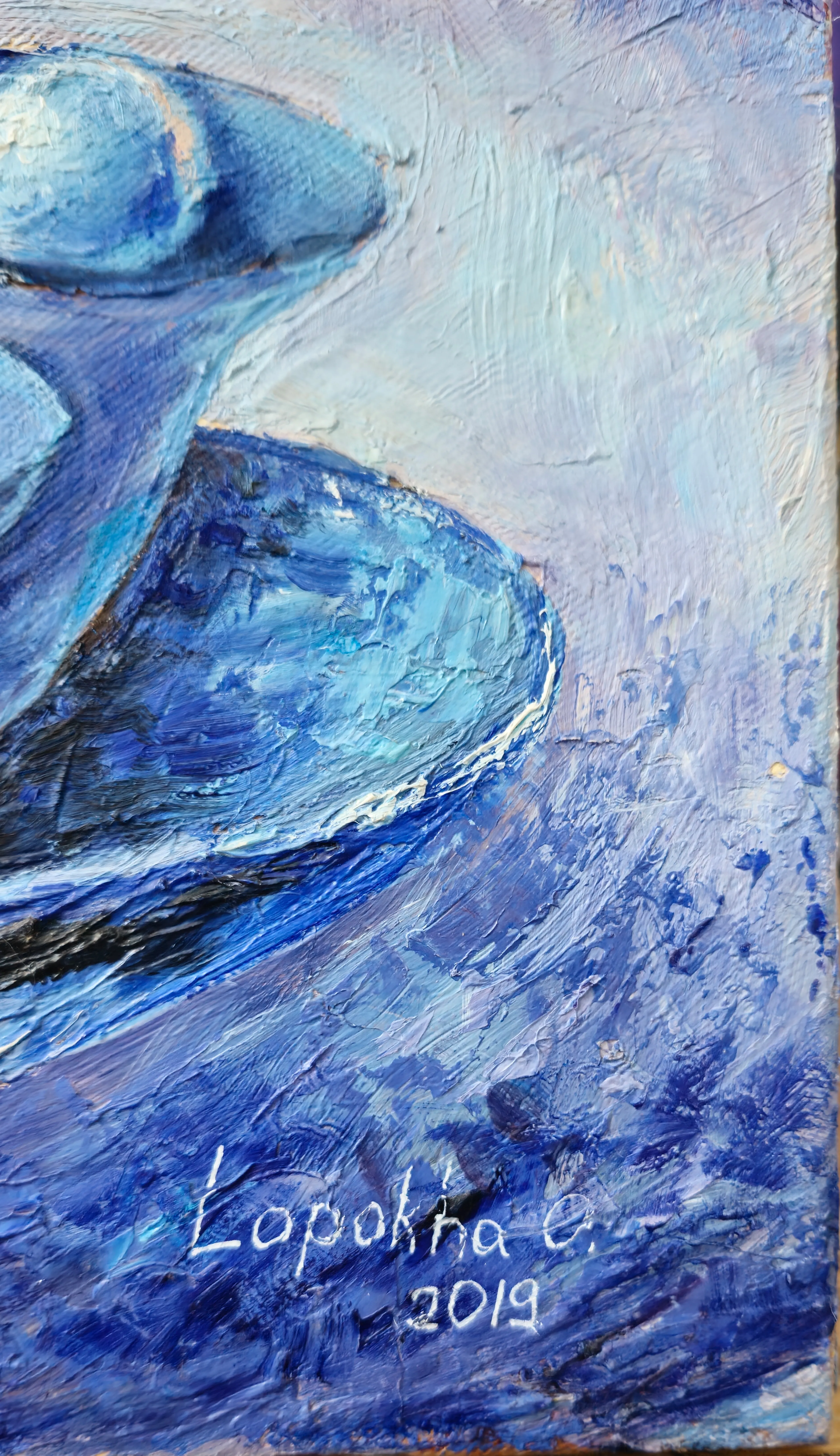 Image of Dream 2. Triptych by Oksana Lopokha, size: 40x60, made of Oil Paints, Painting medium, from Ukraine, part of the "Figures" series, priced at $800 Photo 5 of 5.
