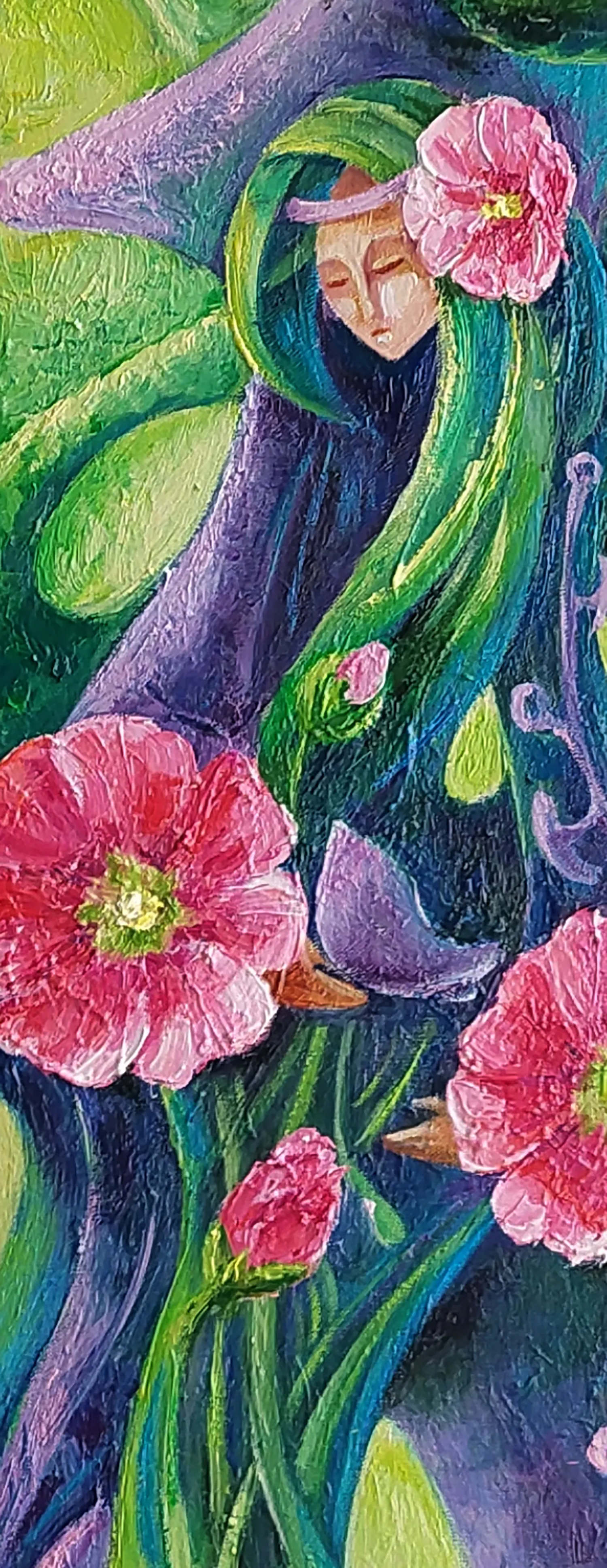 Image of Mallow by Oksana Lopokha, size: 20x70cm, made of Oil paints, Painting medium, from Ukraine, part of the "Figures" series, priced at $430 Photo 3 of 3.