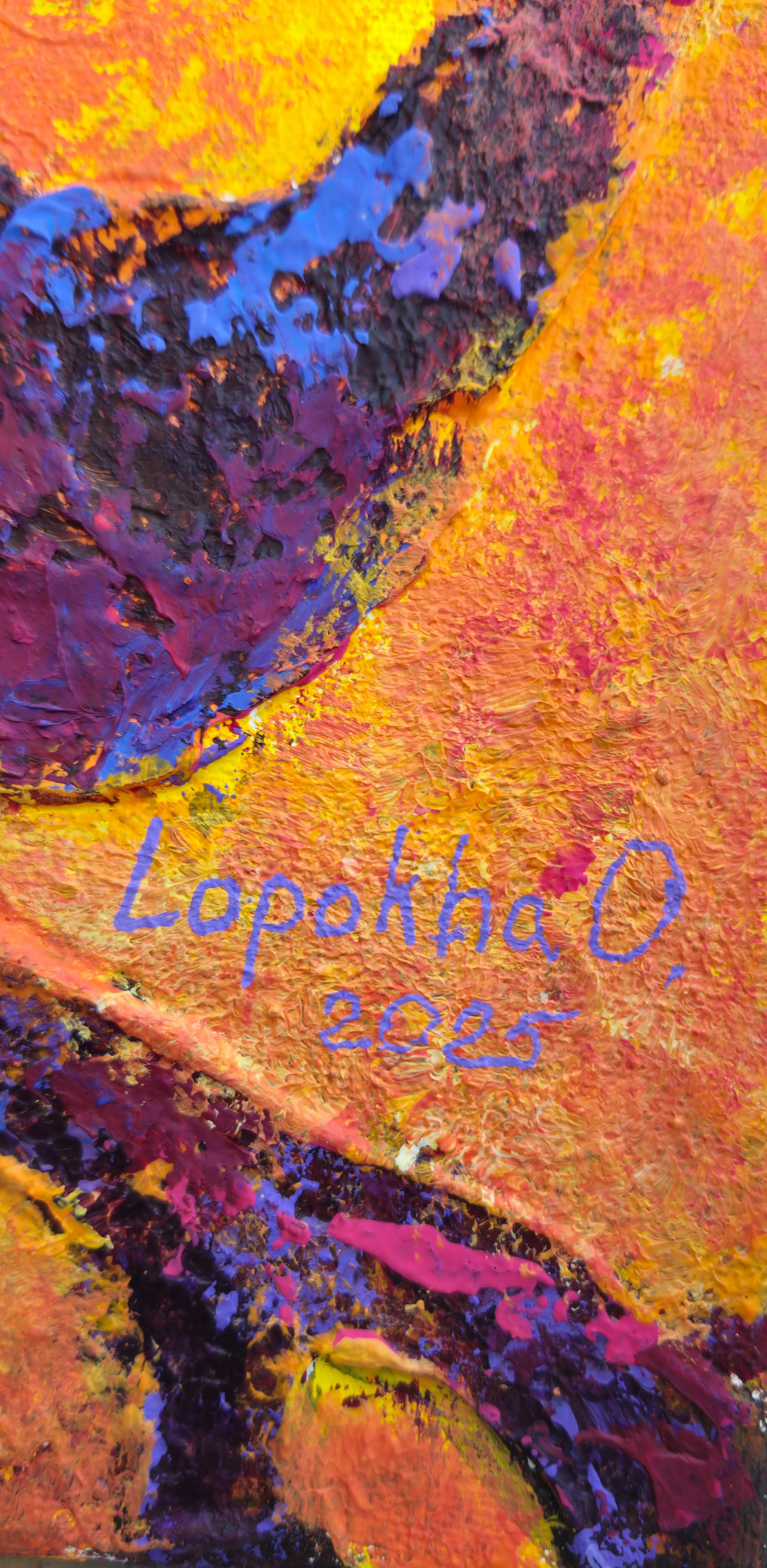 Image of Unburnable Wings by Oksana Lopokha, size: 25x50, made of Acrylic, texture paste, Painting medium, from Ukraine, part of the "Figures" series, priced at $480 Photo 5 of 5.
