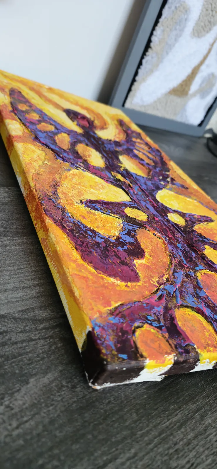 Image of Unburnable Wings by Oksana Lopokha, size: 25x50, made of Acrylic, texture paste, Painting medium, from Ukraine, part of the "Figures" series, priced at $480 Photo 2 of 5.