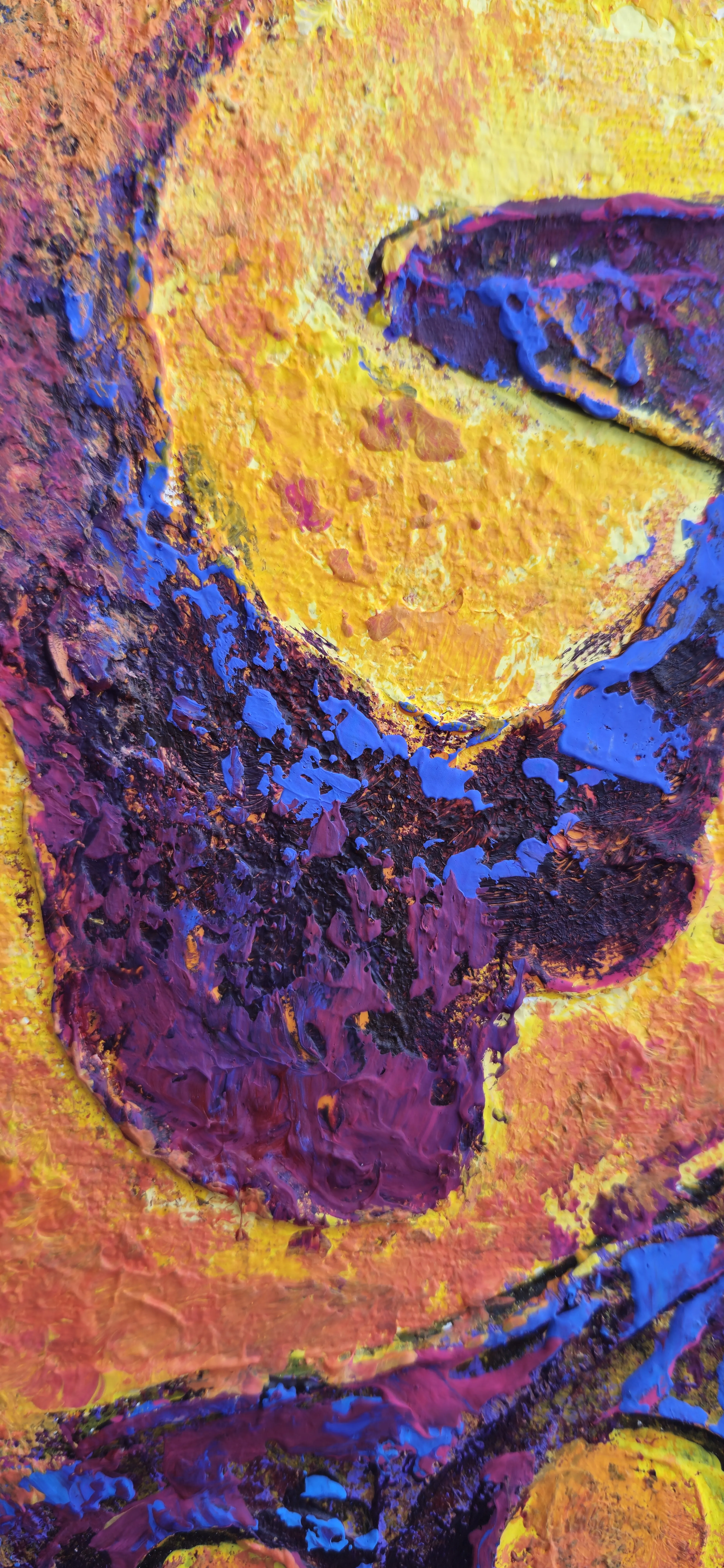 Image of Unburnable Wings by Oksana Lopokha, size: 25x50, made of Acrylic, texture paste, Painting medium, from Ukraine, part of the "Figures" series, priced at $480 Photo 4 of 5.