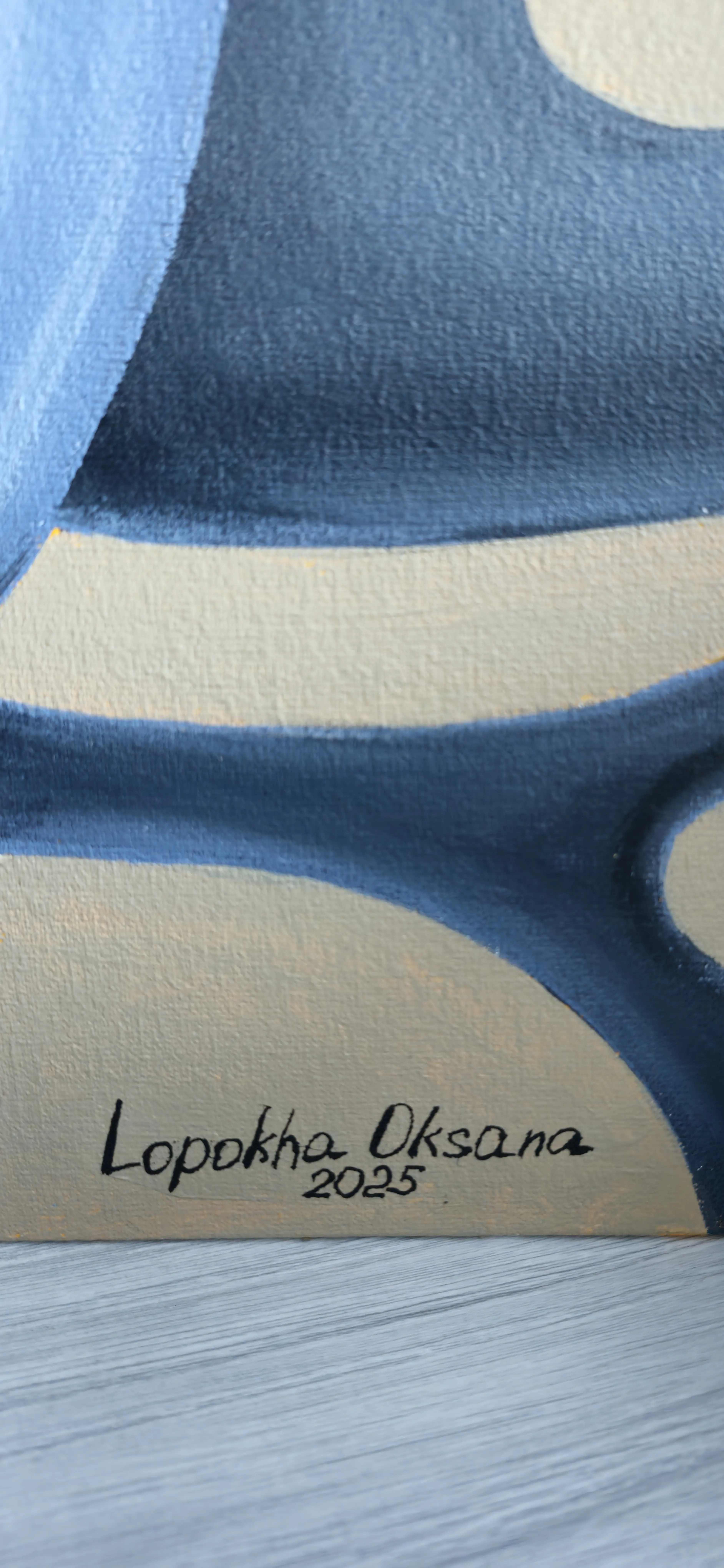 Image of Inner Movement by Oksana Lopokha, size: 35x45cm, made of acrylic, Painting medium, from Ukraine, part of the Vectors Within series, priced at $400 Photo 2 of 5.
