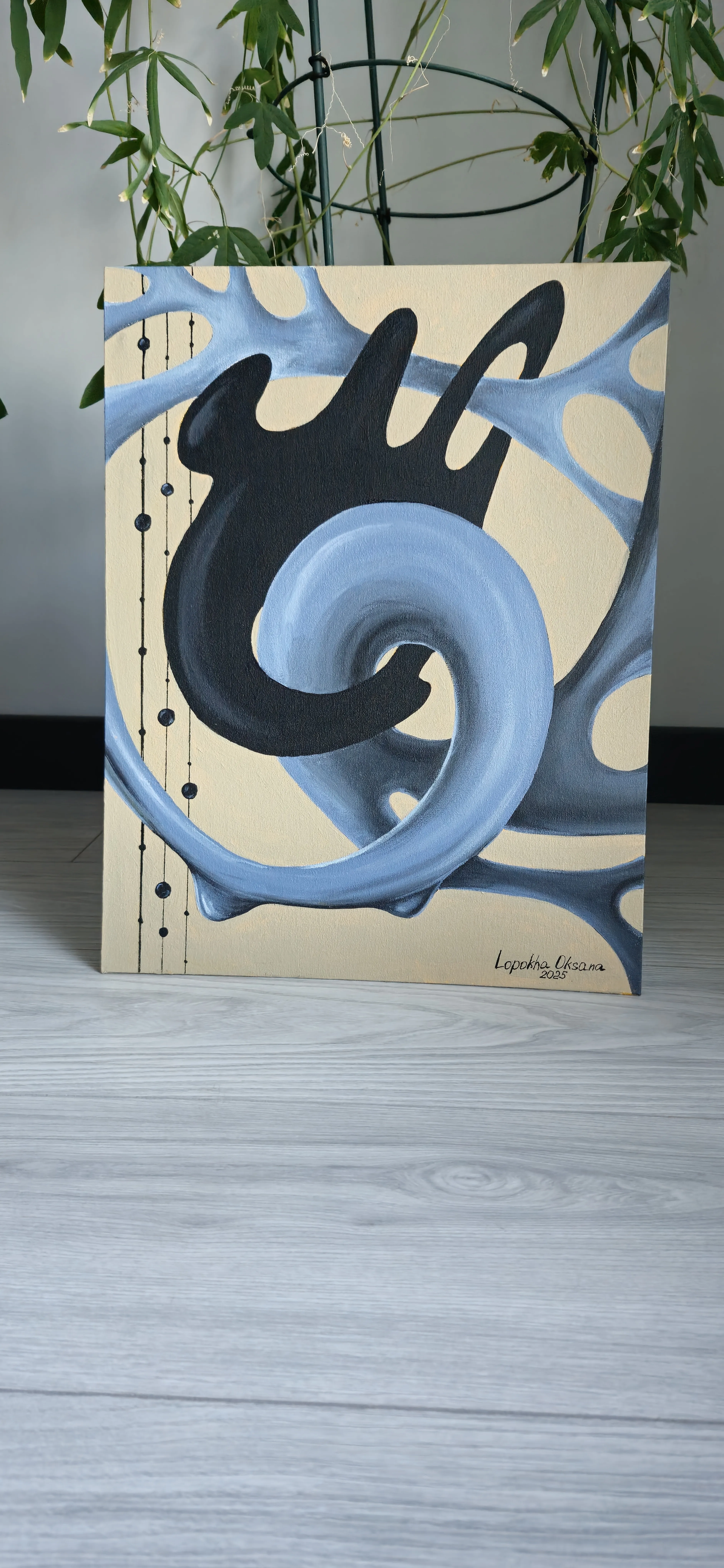 Image of Inner Movement by Oksana Lopokha, size: 35x45cm, made of acrylic, Painting medium, from Ukraine, part of the Vectors Within series, priced at $400 Photo 5 of 5.