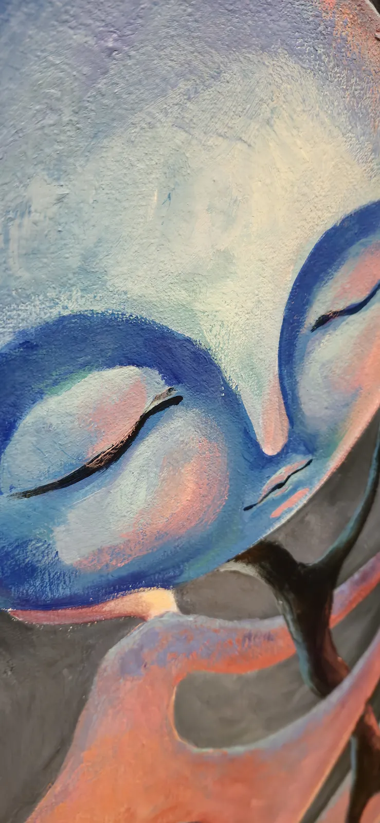 Image of Your worlds listen to the nightingale by Oksana Lopokha, size: 60х80, made of Acrylic, Painting medium, from Ukraine, part of the "Figures" series, priced at $1300 Photo 3 of 6.