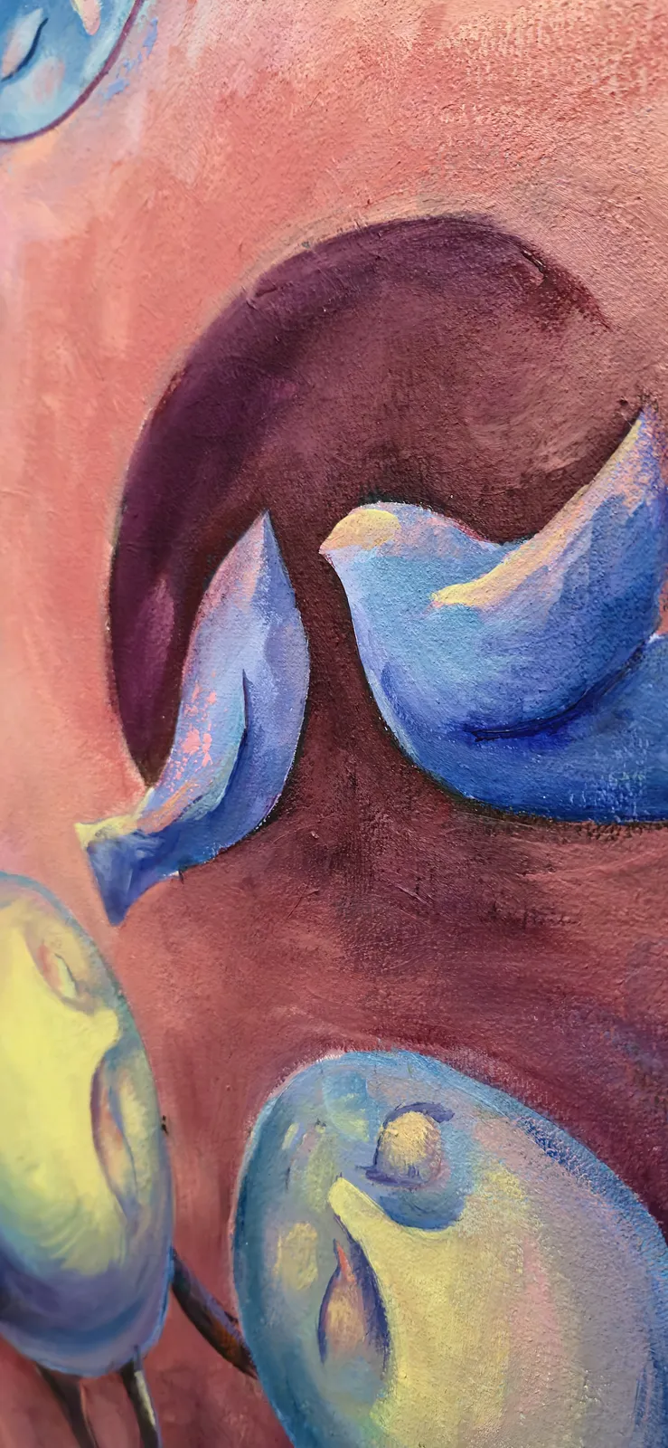 Image of Your worlds listen to the nightingale by Oksana Lopokha, size: 60х80, made of Acrylic, Painting medium, from Ukraine, part of the "Figures" series, priced at $1300 Photo 4 of 6.