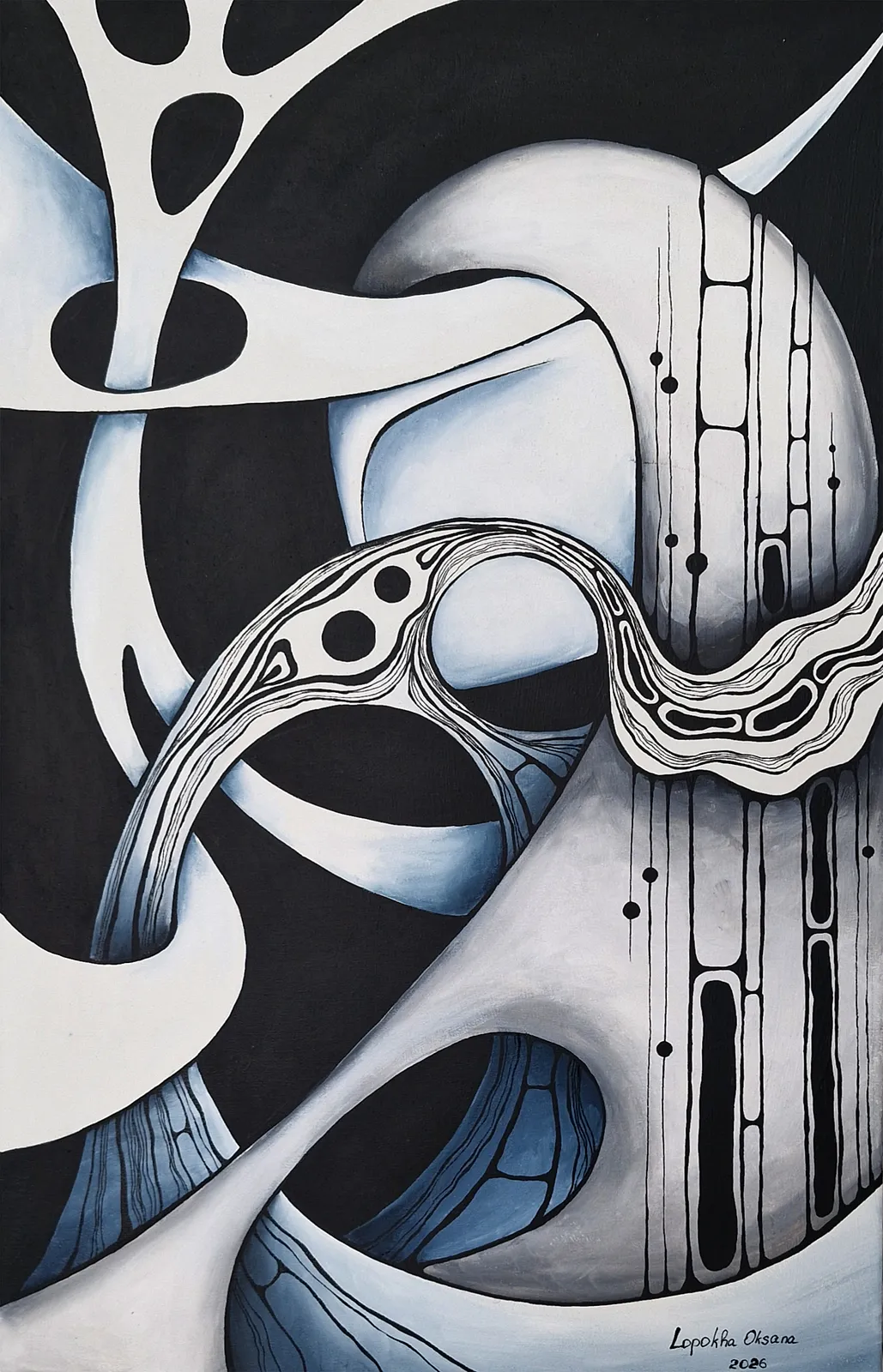 Image of Inner Echo 4 by Oksana Lopokha, size: 50х80, made of Acrylic on canvas, Painting medium, from Ukraine, part of the Внутрішнє відлуння series, priced at $650 Photo 1 of 5.