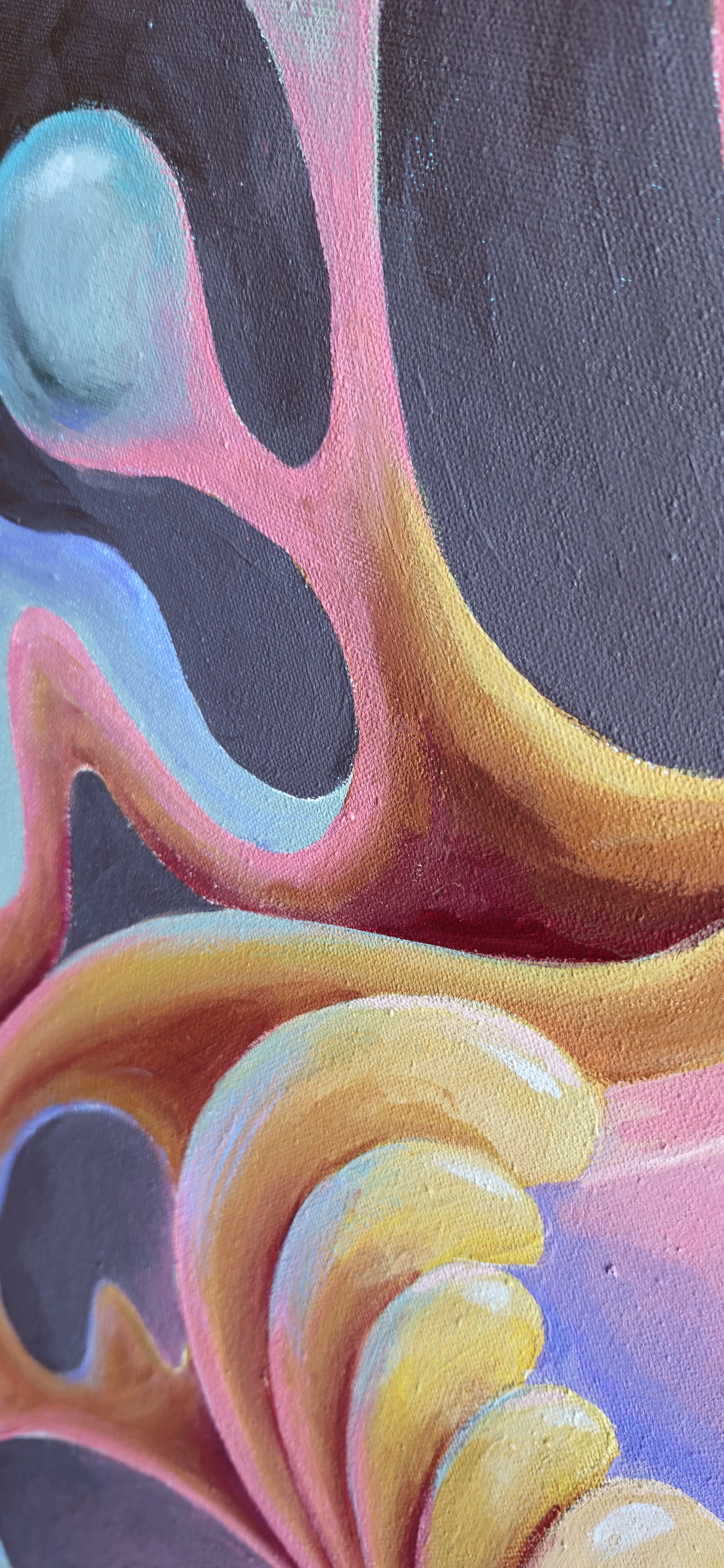 Image of The Fruit of Silence by Oksana Lopokha, size: 162х51, made of Acrylic on canvas, Painting medium, from Ukraine, part of the The Myth of the Inner World series, priced at $1200 Photo 5 of 5.