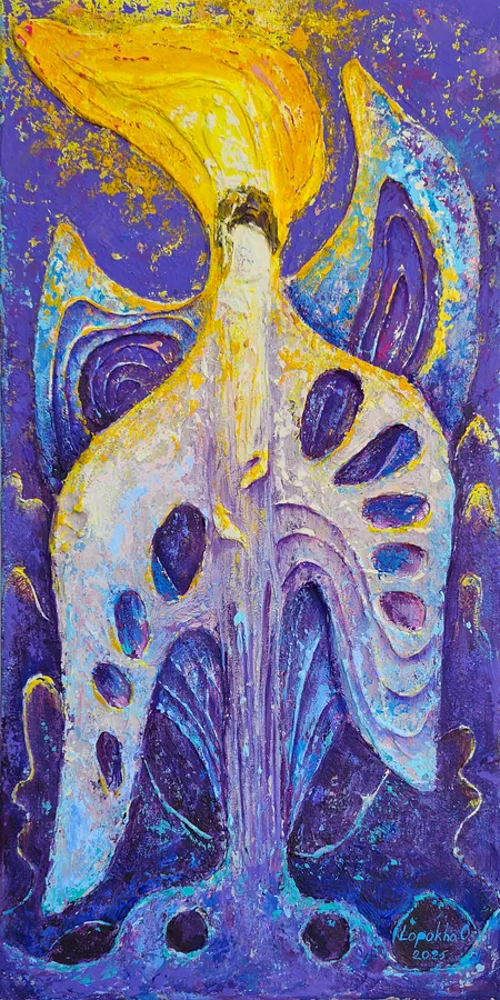 Image of Untitled by Oksana Lopokha, size: 25х50, Painting medium, part of the "Figures" series, priced at $1300