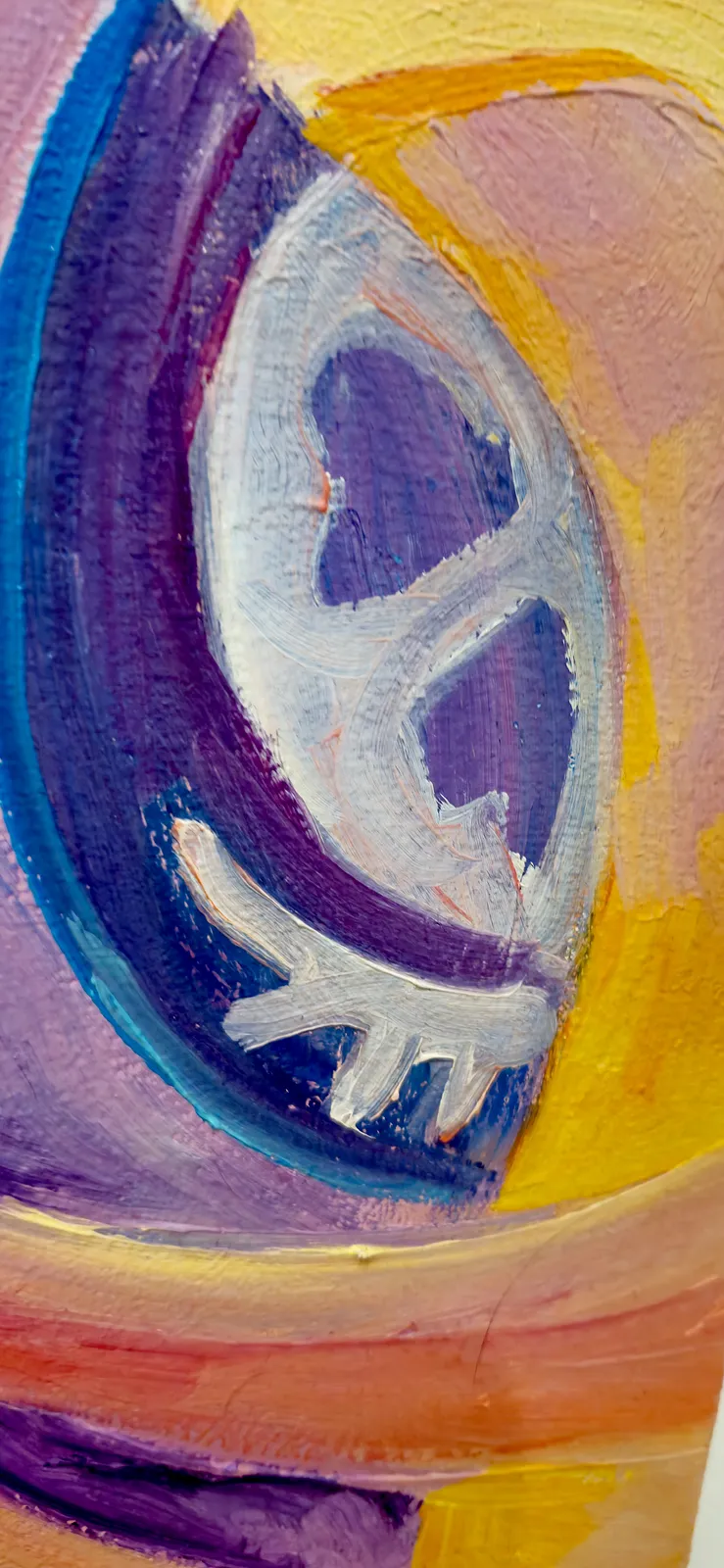 Image of Birth of Light by Oksana Lopokha, size: 50x20, made of Oil on canvas, Painting medium, from Ukraine, part of the "Figures" series, priced at $400 Photo 2 of 4.