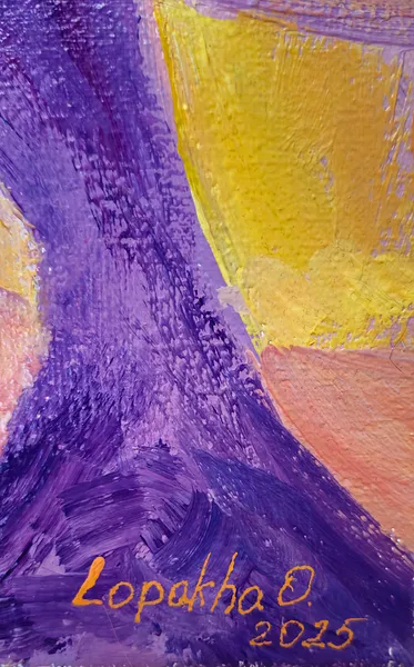 Image of Untitled by Oksana Lopokha, size: 50х20, Painting medium, part of the "Figures" series, priced at $650 Photo 4 of 4.