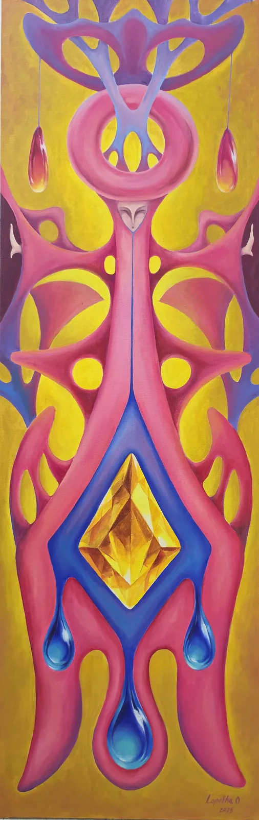 Image of The Source Within by Oksana Lopokha, size: 162x51cm, made of acrylic, Painting medium, from Ukraine, part of the The Myth of the Inner World series, priced at $1200 Photo 1 of 7.
